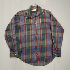 Vintage 80s Andhurst Blue Distressed Cotton Flannel